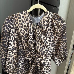 Leopard Print Polyester Top